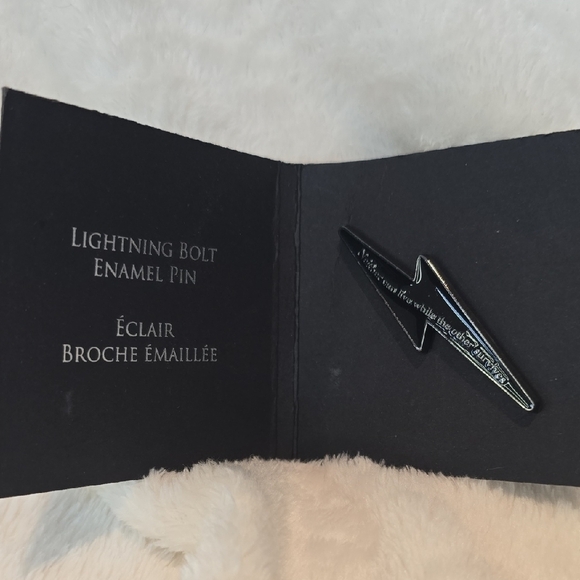 Warner Bros. Black Lightning Bolt Enamel Pin - Picture 1 of 5